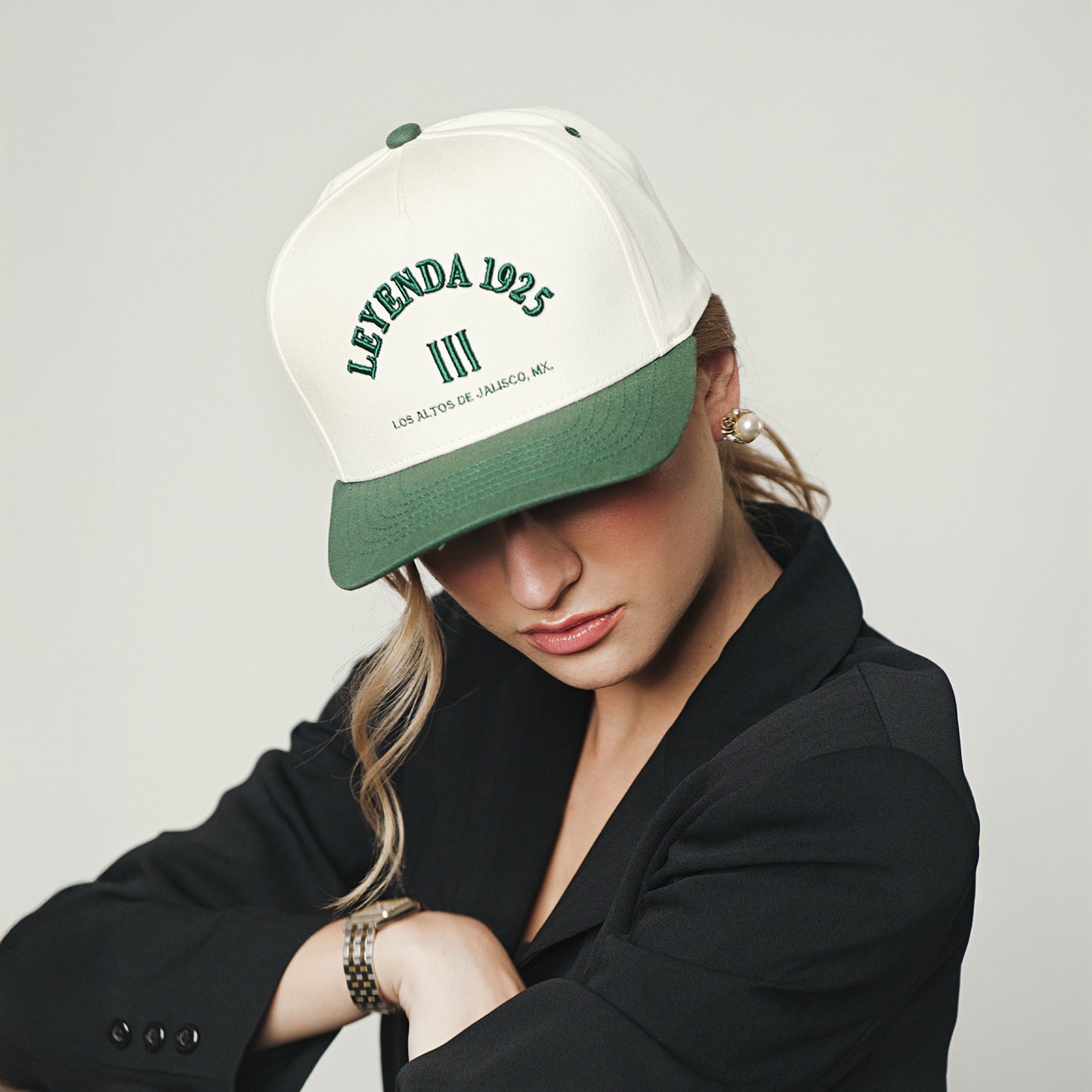 Green & Cream 1925 Hat